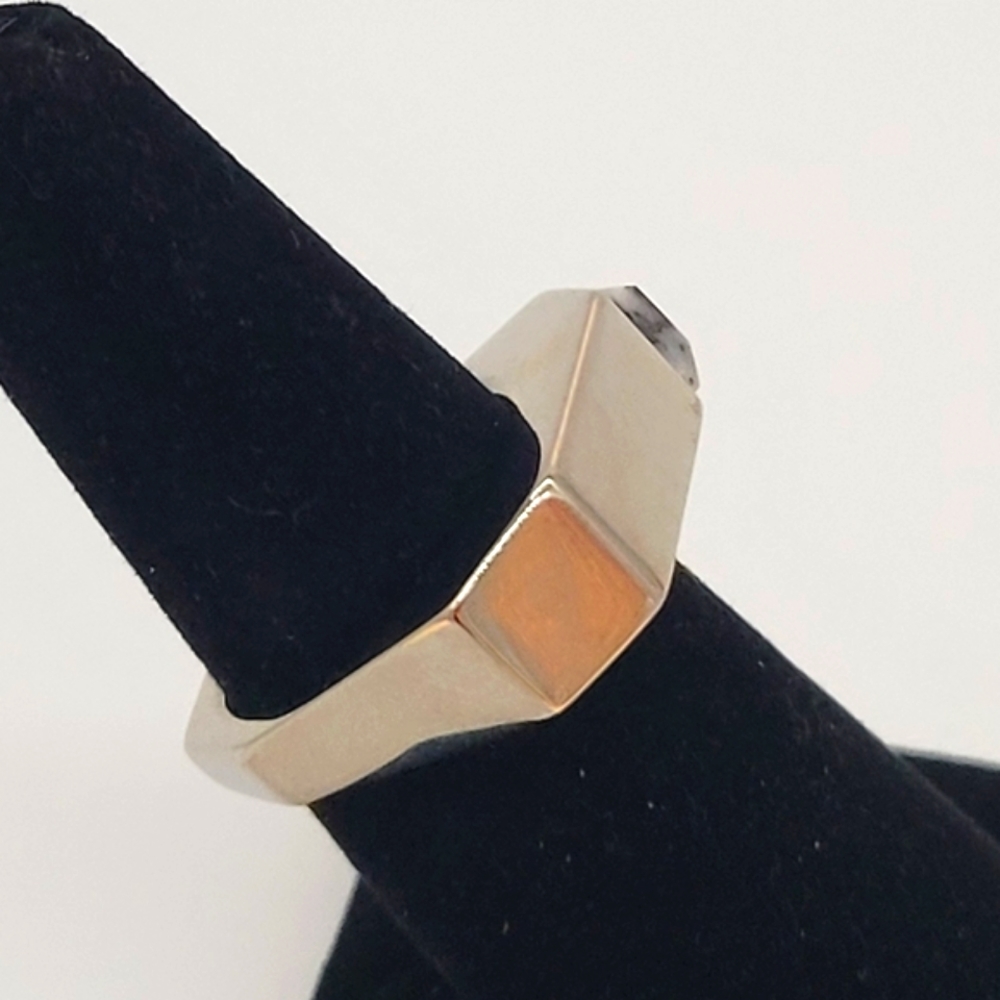 Vita Fede Octagon Black & White Stone 24k White Gold-Plated Ring New - Picture 5 of 7